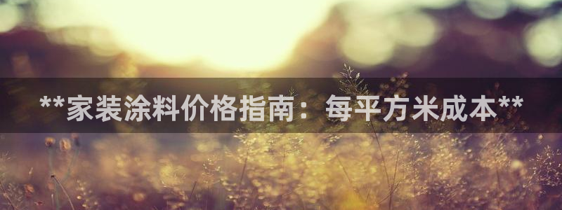 和记网页版：**家装涂料价格指南：每平方米成本**