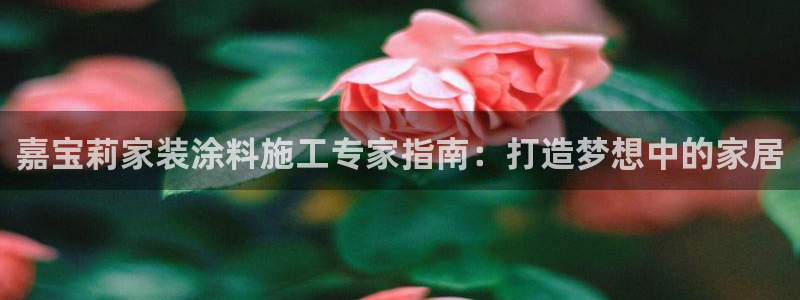 和记 官网：嘉宝莉家装涂料施工专家指南：打造梦想中的家居