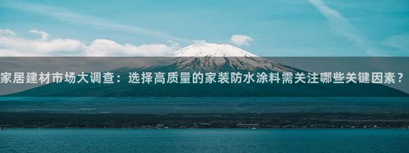 和记ag网址：家居建材市场大调查：选择高质量的家装防水涂料需